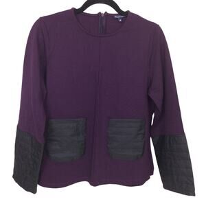 Ermanna Minimalist Quiet Luxury Quilted Pockets Cuffs Chic Round Neck Size 46